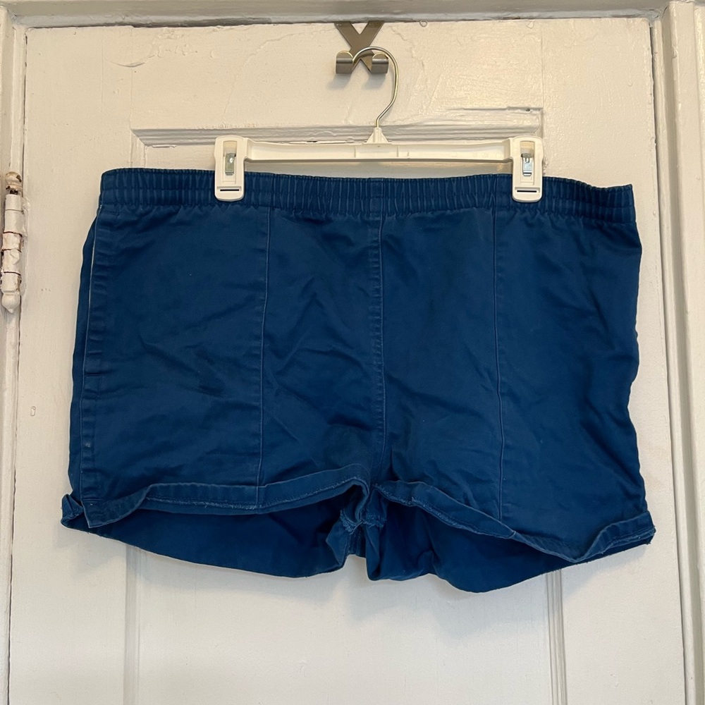 Blue shorts with tie